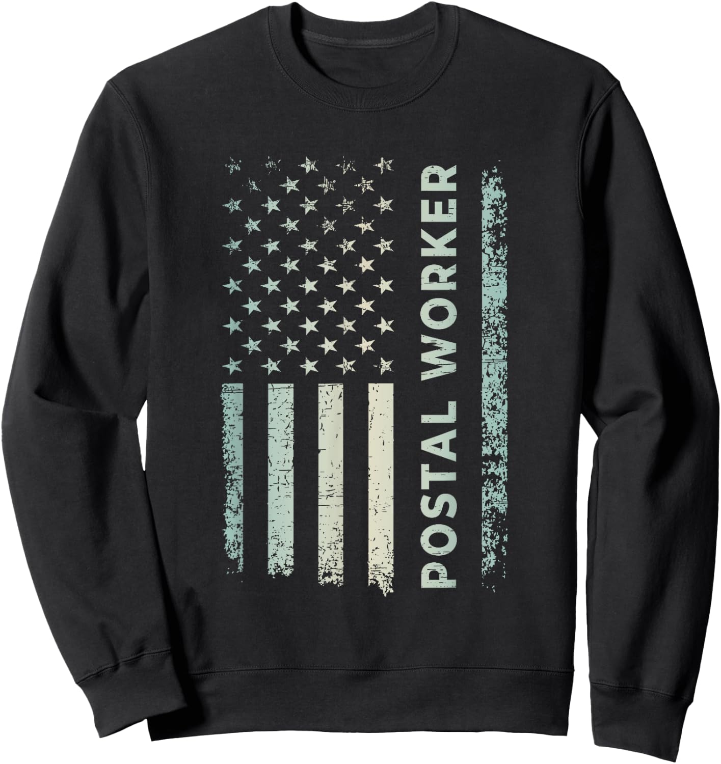 American Postal Worker Patriotic USA Flag Sweatshirt - Sweatshirt | Black