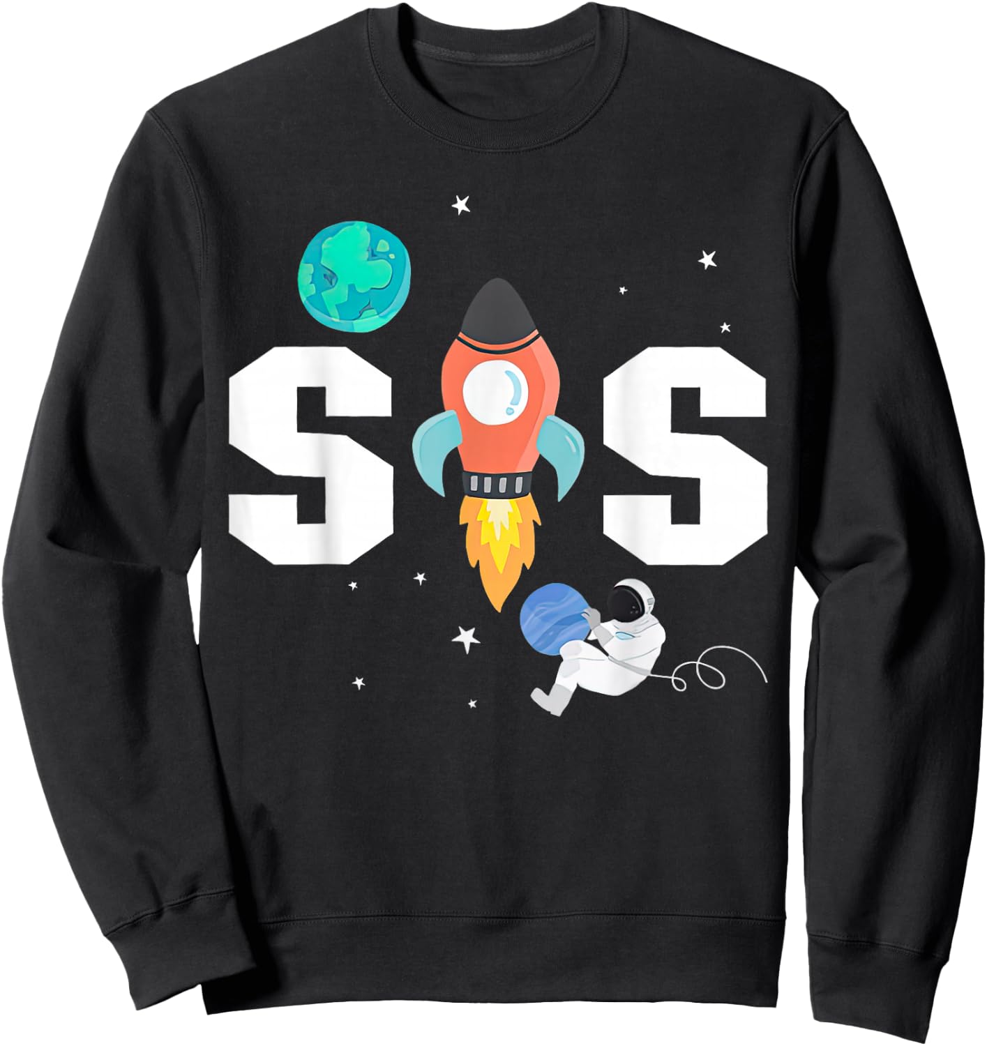 Sister of the Astronaut Space Theme Birthday Family Matching Sweatshirt - Sweatshirt | Black