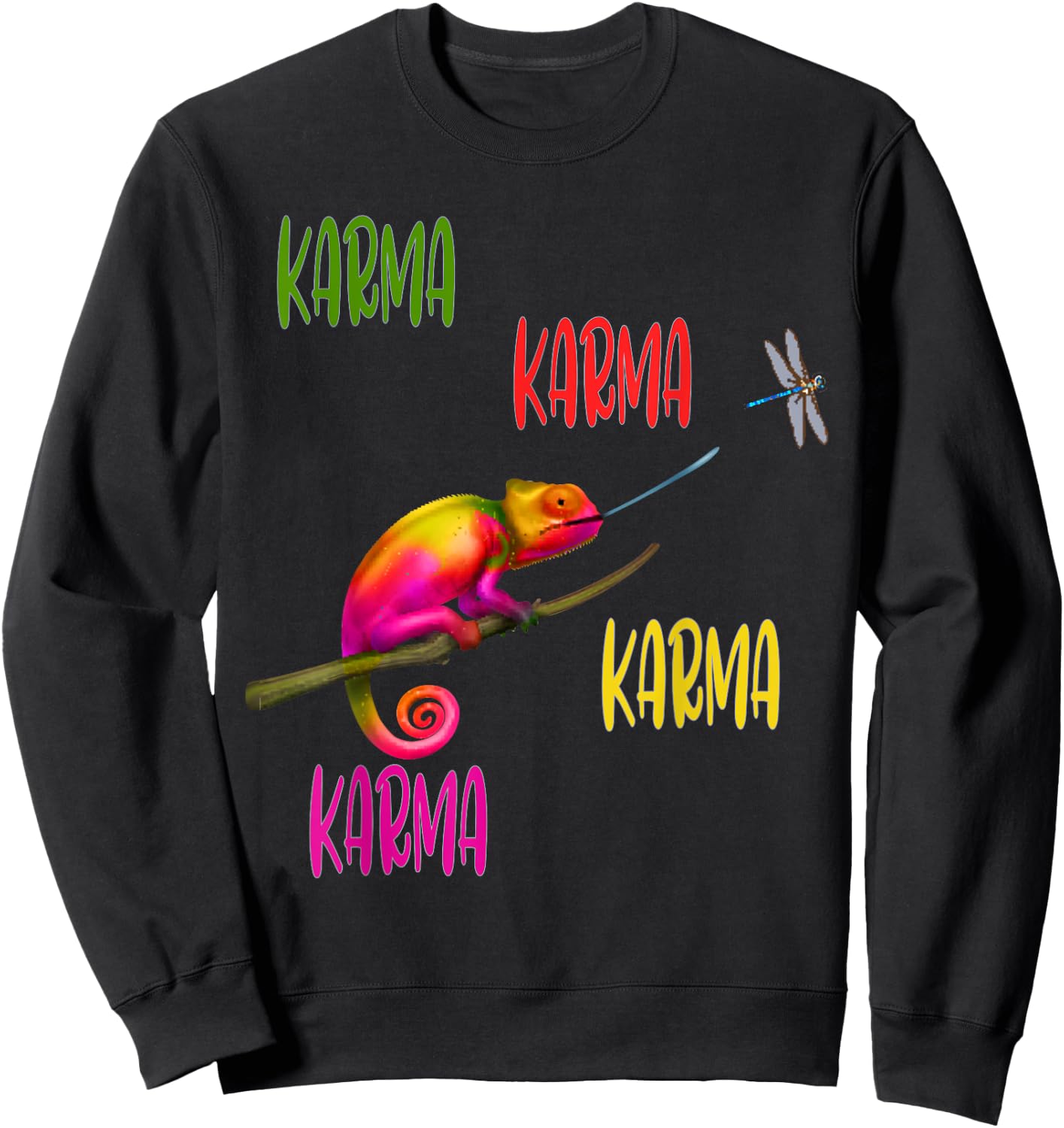 Karma Karma Karma Karma Chameleon Sweatshirt - Sweatshirt | Black