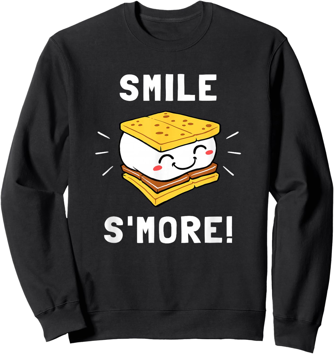Smile S'more - Cute Smore Marshmallow Camping Sweatshirt - Sweatshirt | Black