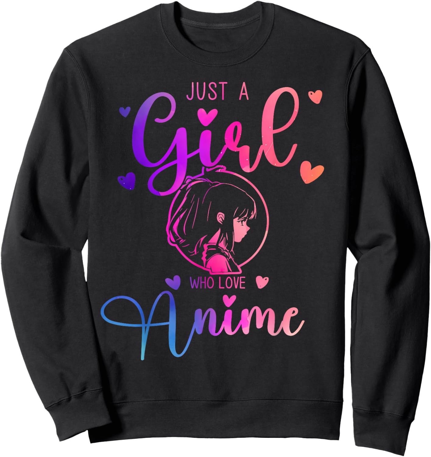 Just a Girl Who Loves Anime Dress and Kids Sweatshirt - Sweatshirt | Black