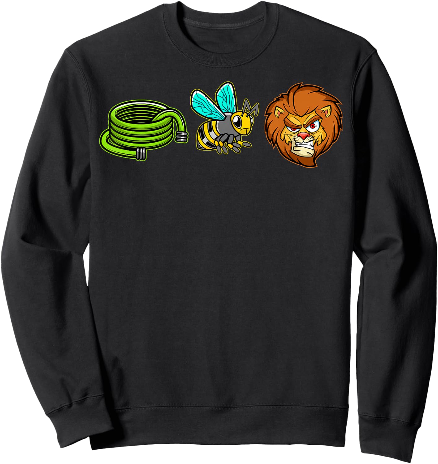 Hose Bee Lion Funny Hoes Be Lying Pun Sarcastic Meme Sweatshirt - Sweatshirt | Black