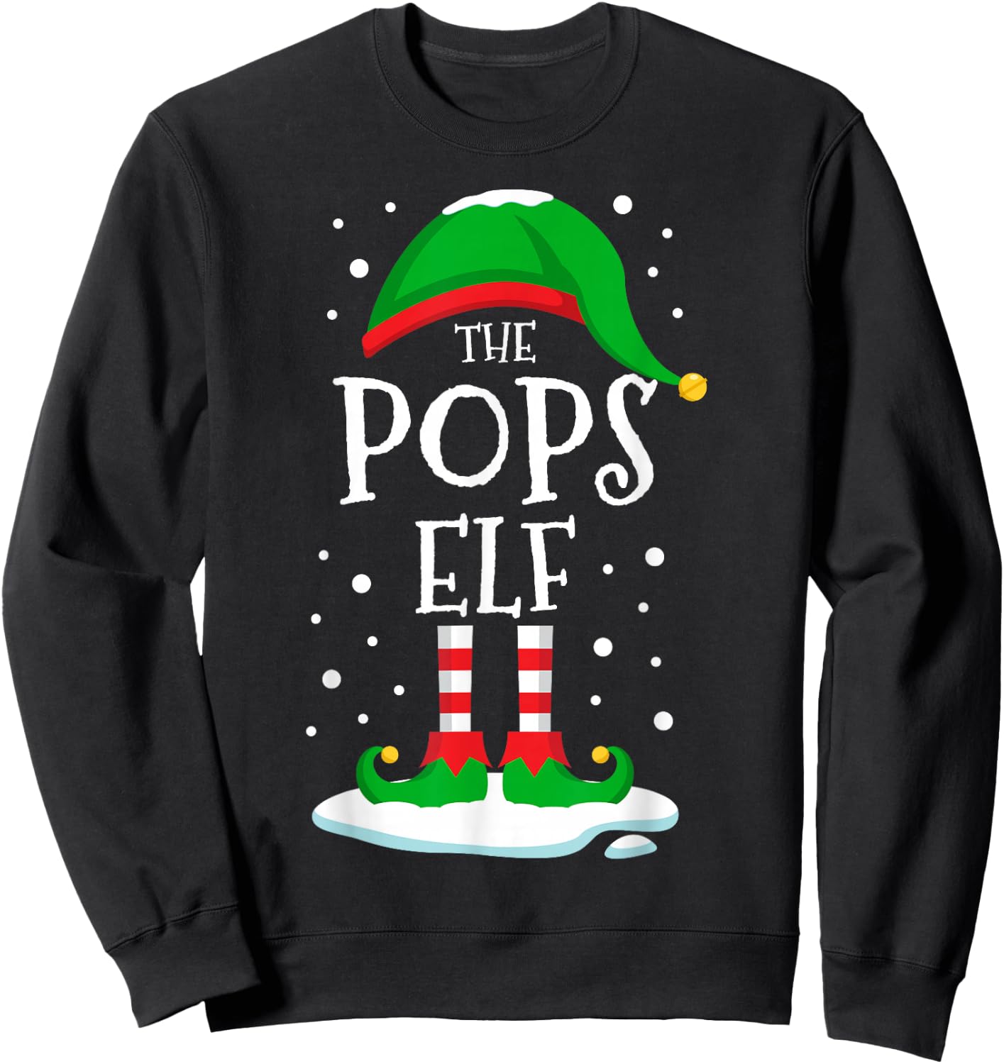 The Pops Elf Christmas Family Matching Xmas Grandpa Funny Sweatshirt - Sweatshirt | Black