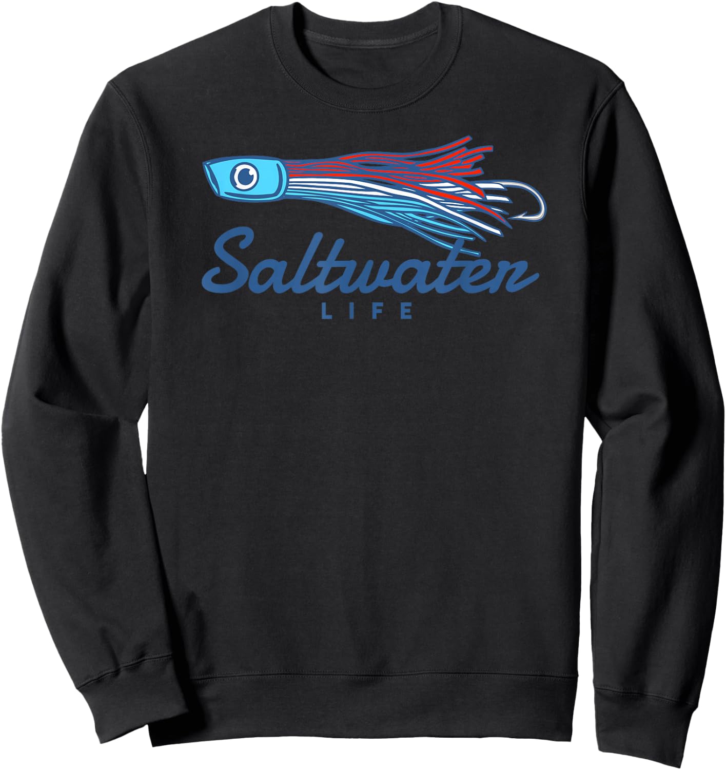 Saltwater Life Saltwater Fishing Lure Sweatshirt - Sweatshirt | Black