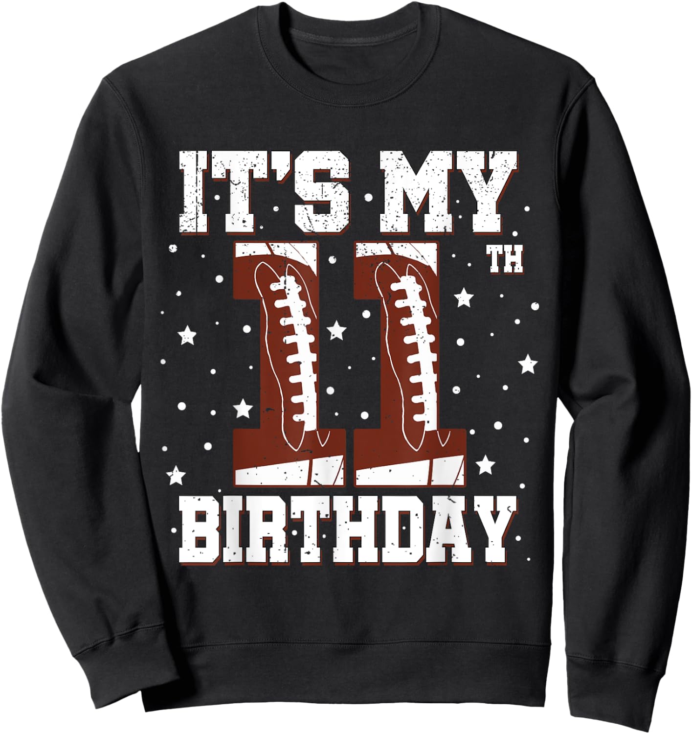Kids It's My 11th Birthday Boy 11 Year Old Football Player Sweatshirt - Sweatshirt | Black