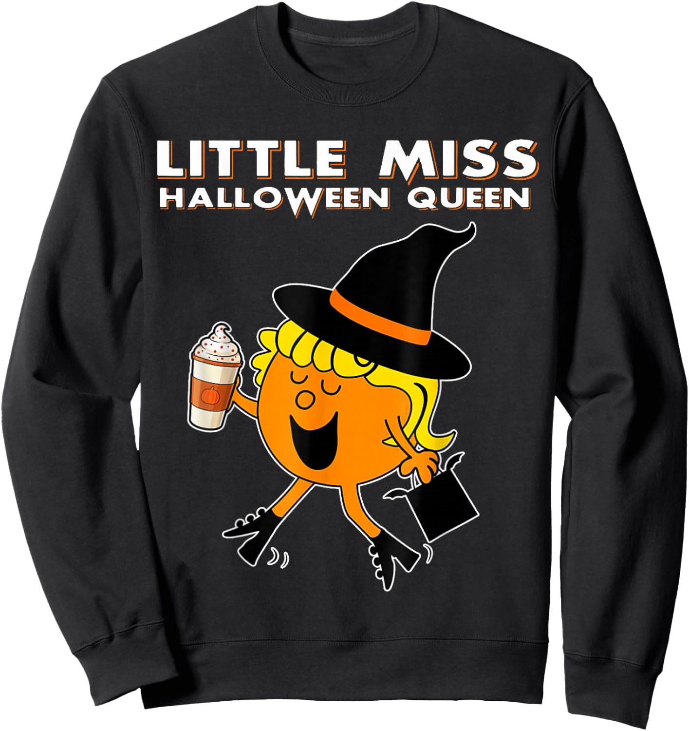 Little Miss Halloween Queen Funny Halloween Witch Sweatshirt - Sweatshirt | Black