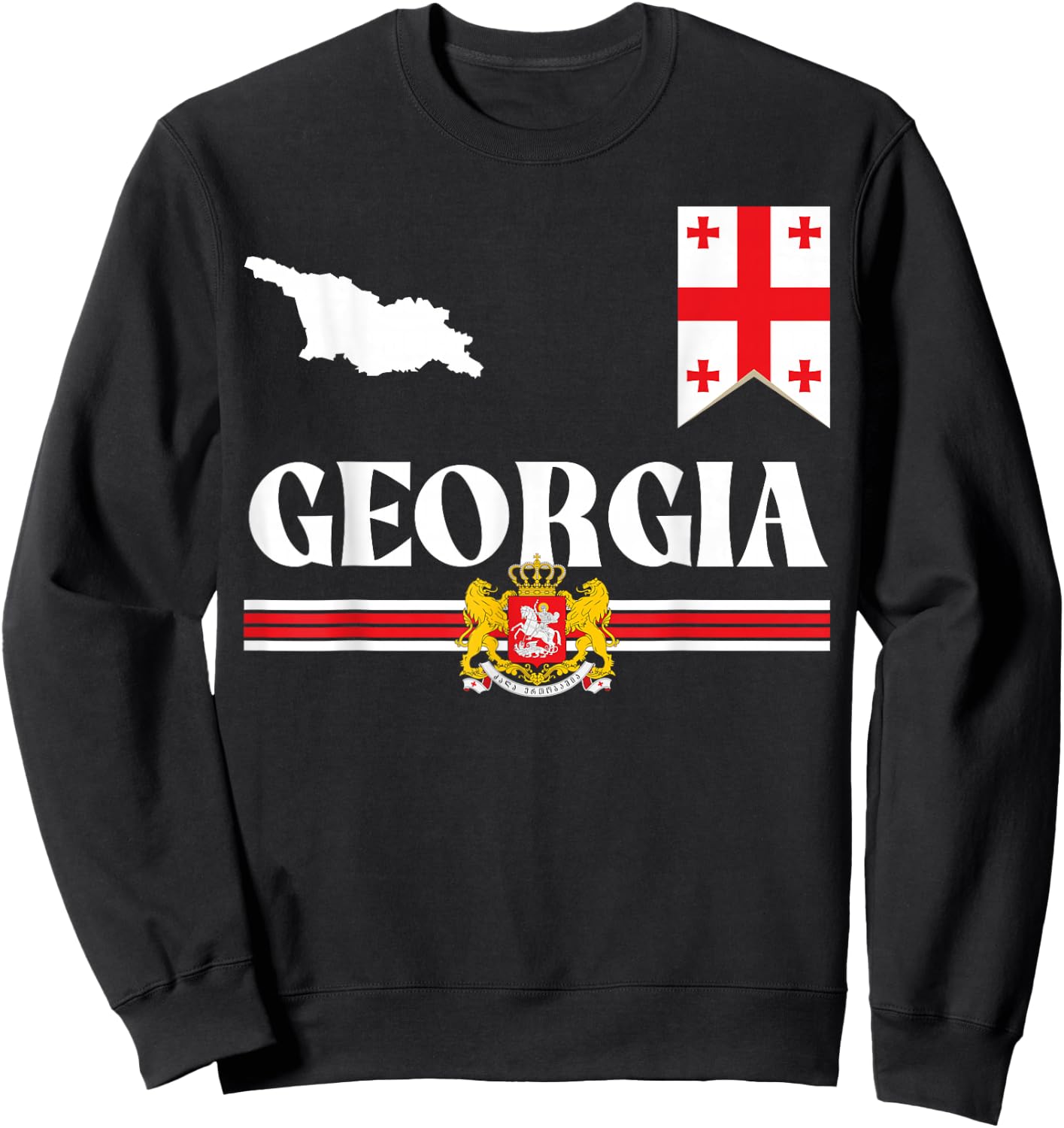 Georgia Country Flag, Georgian Culture, Georgia Sweatshirt - Sweatshirt | Black