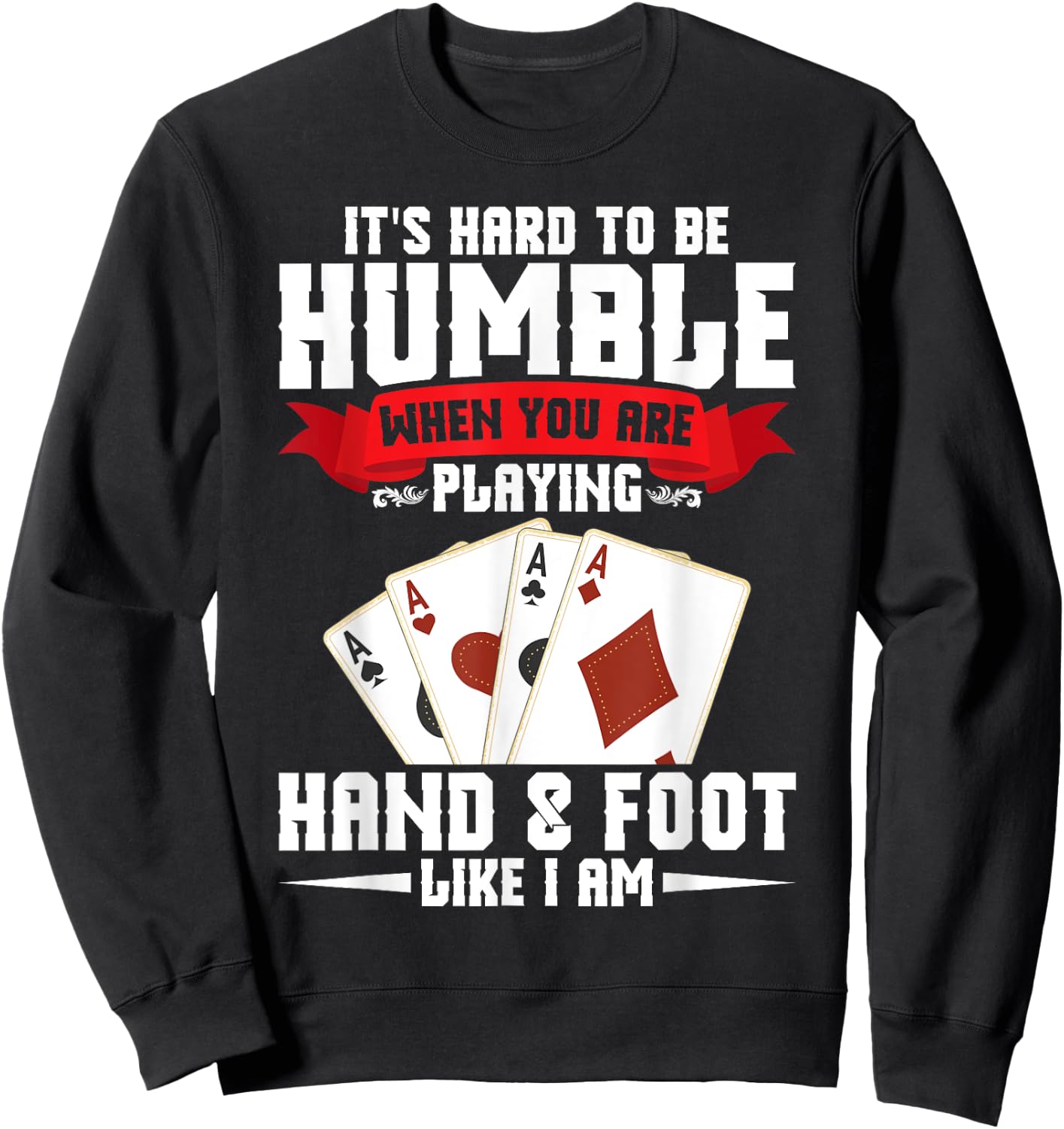 Hand and Foot Cards Set & Hand Foot Clothes -Adults, -Kids Black Small Modern Crew Collar Short Sleeve Sweatshirt - Sweatshirt | Black