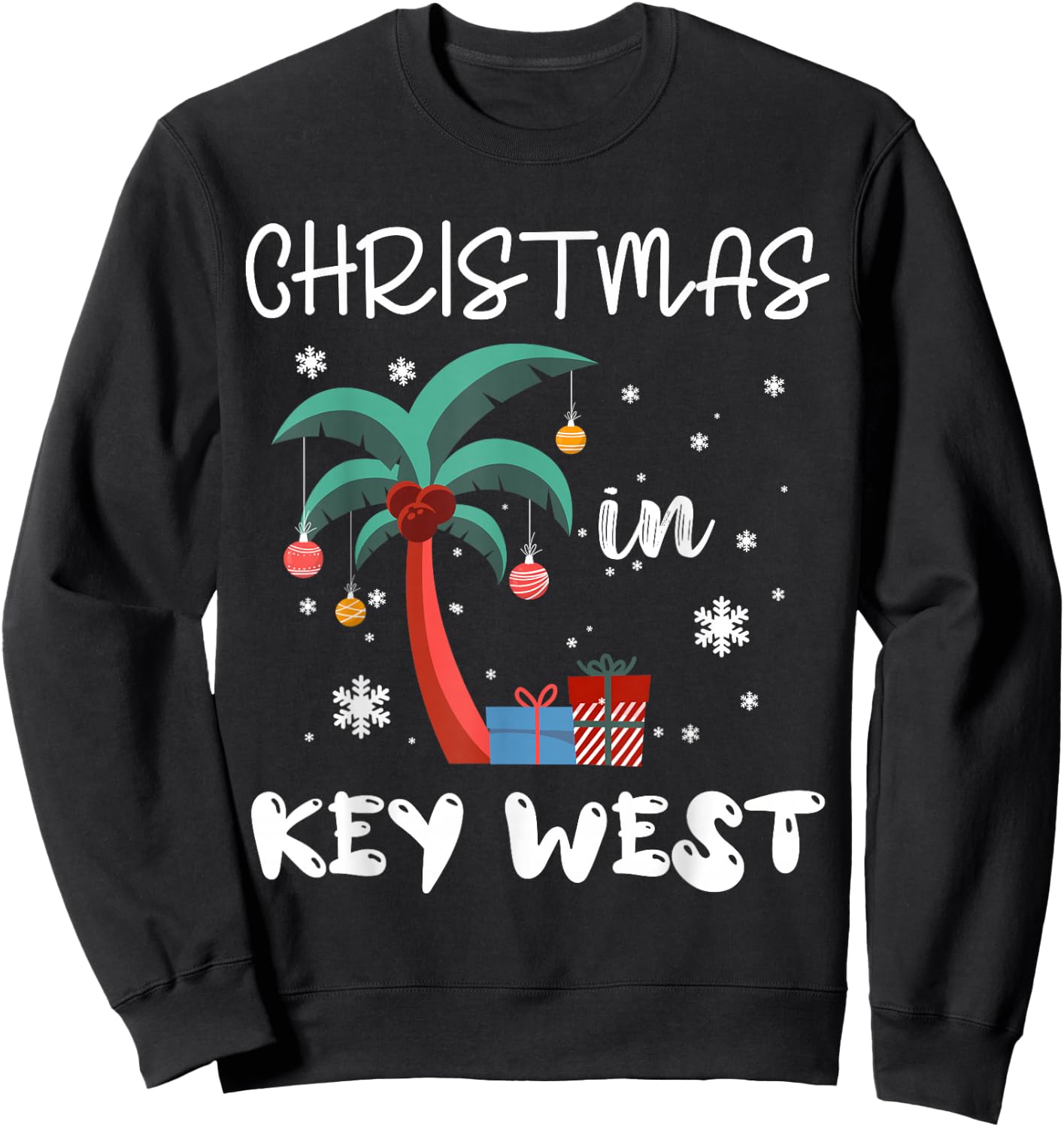 Christmas In KEY WEST Trip 2025 Family Reunion Winter Break Sweatshirt - Sweatshirt | Black