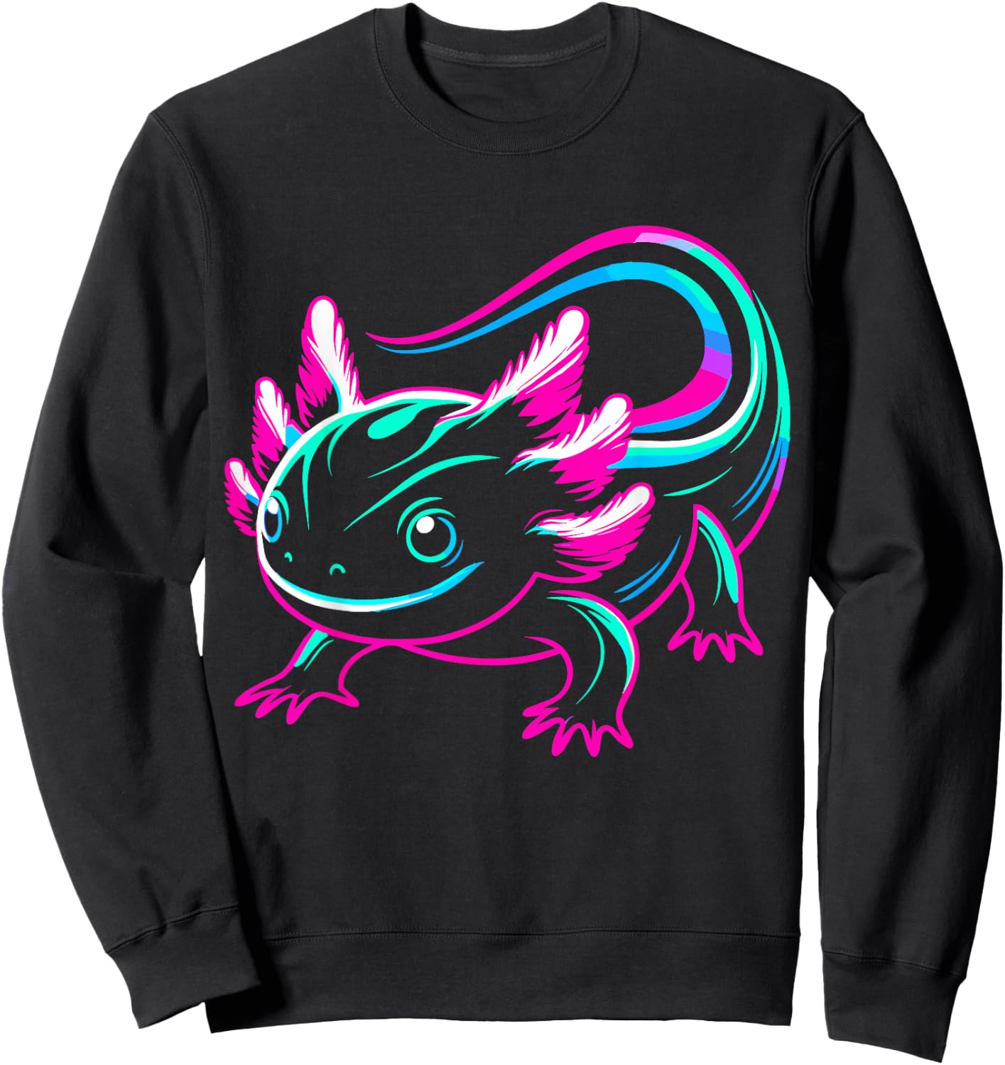 Neon Axolotl Sweatshirt - Sweatshirt | Black