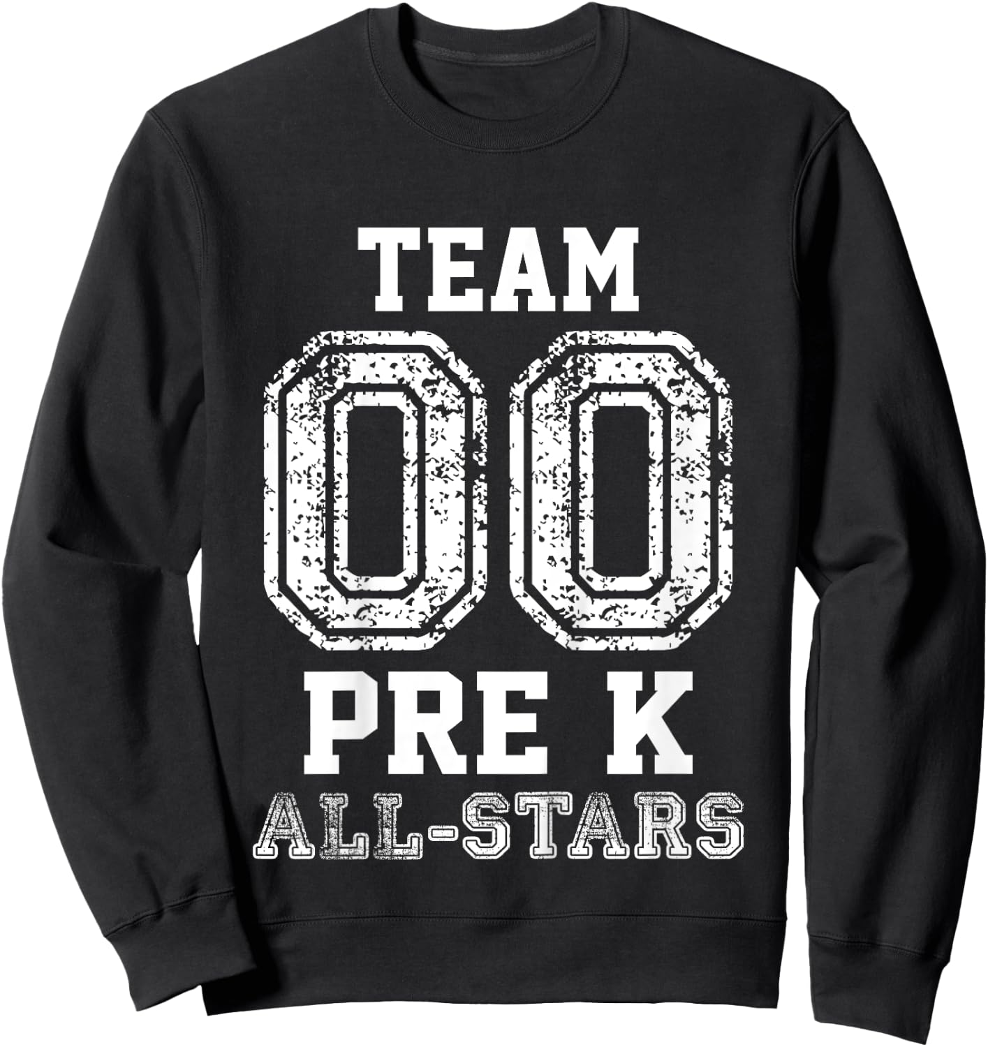 Preschool Team Pre-K All-Stars Sports Baseball Jersey Sweatshirt - Sweatshirt | Black