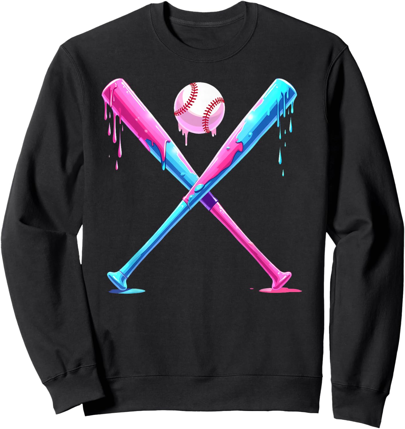 Baseball Home Plate Social Club for Boy Ice Cream Drip Sweatshirt - Sweatshirt | Black