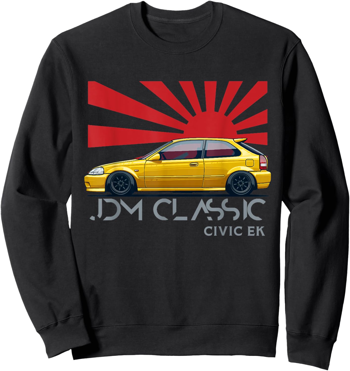 Civic EK Type R Japanese Car , Small, Black Sweatshirt - Sweatshirt | Black