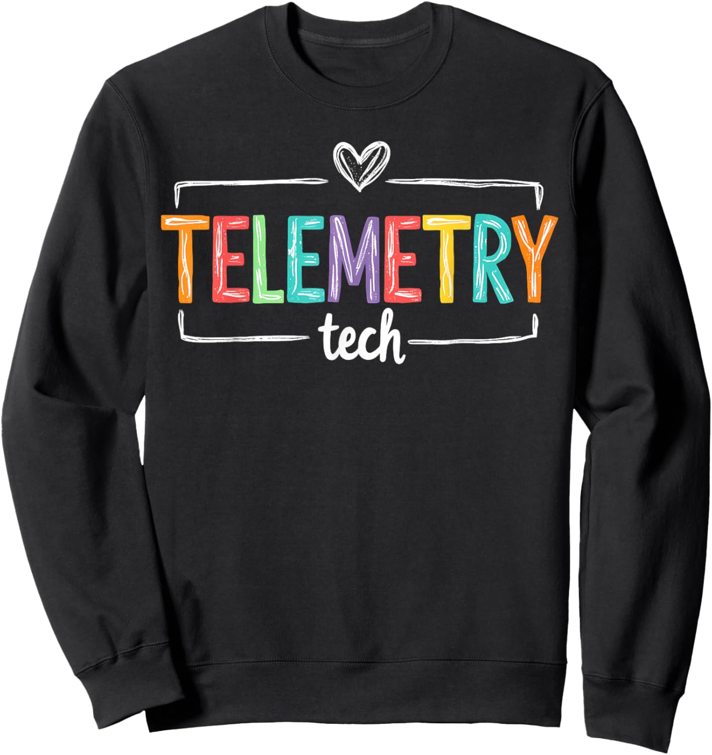 Heartbeat Electrocardiograph Cardiac Monitor Telemetry Tech Sweatshirt - Sweatshirt | Black