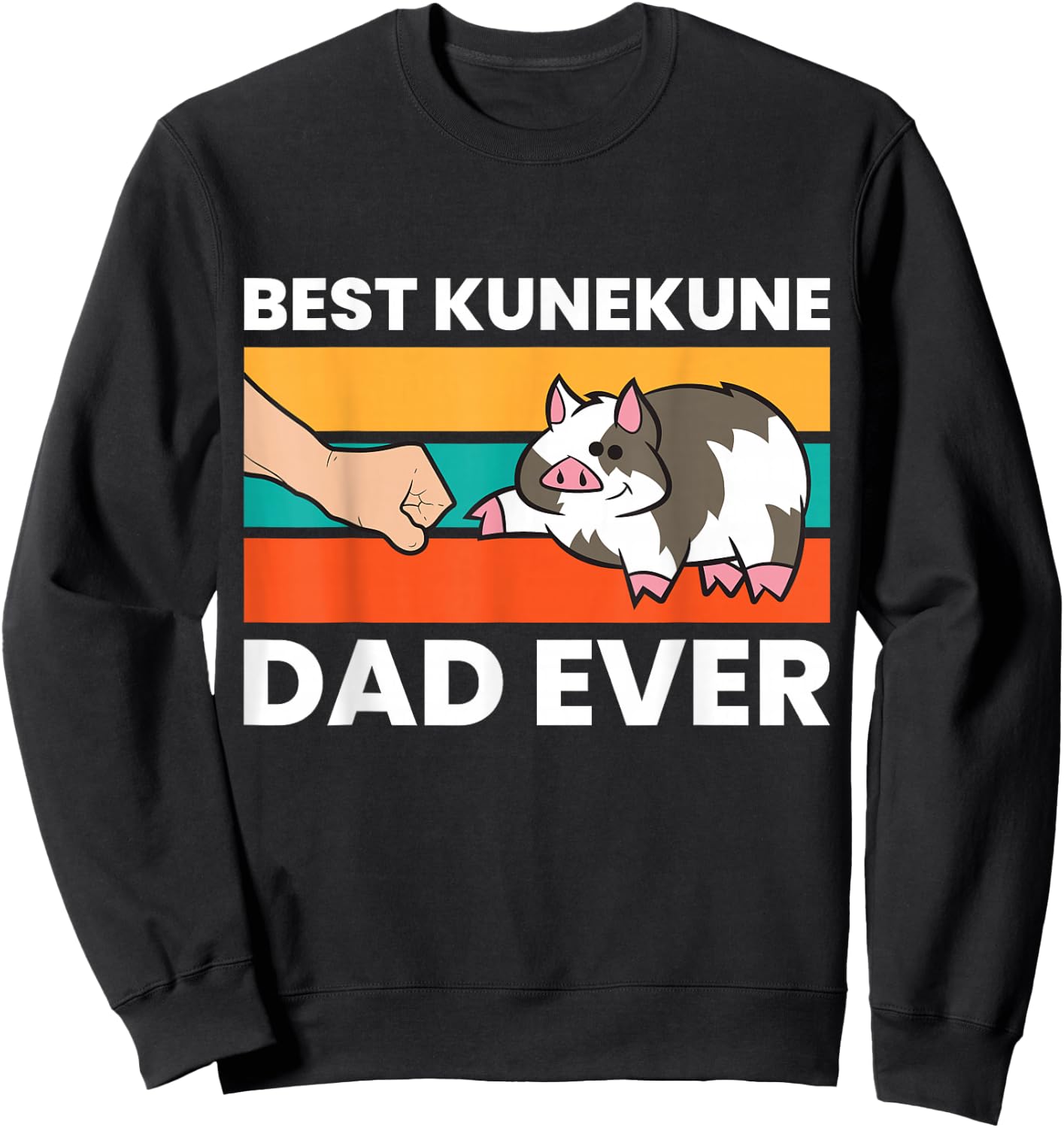 Best Kunekune Dad Ever Funny Kunekune Pig Dad Sweatshirt - Sweatshirt | Black