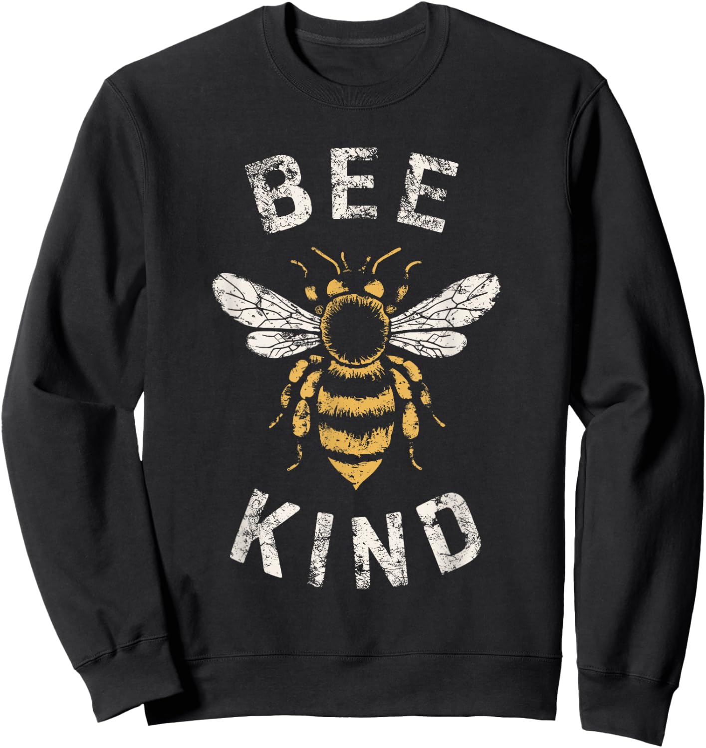 Be Kind Women Inspirational Kindness Cute Funny Bee Graphic Sweatshirt - Sweatshirt | Black