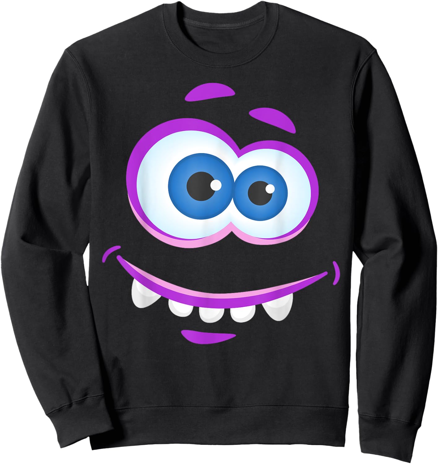 Big Eyes Monster Face Halloween Funny Costume Sweatshirt - Sweatshirt | Black
