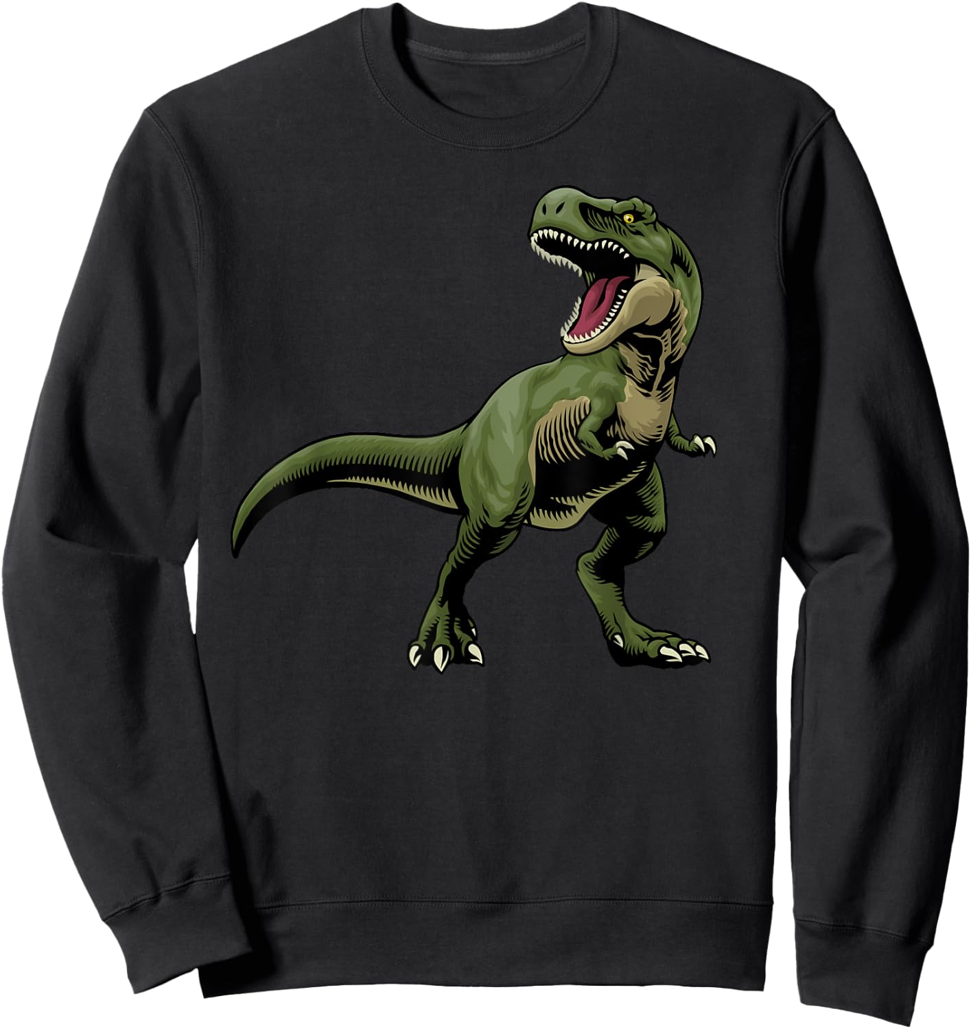Growling Dinosaur T-Rex Novelty Paleontologist Men Kids Sweatshirt - Sweatshirt | Black
