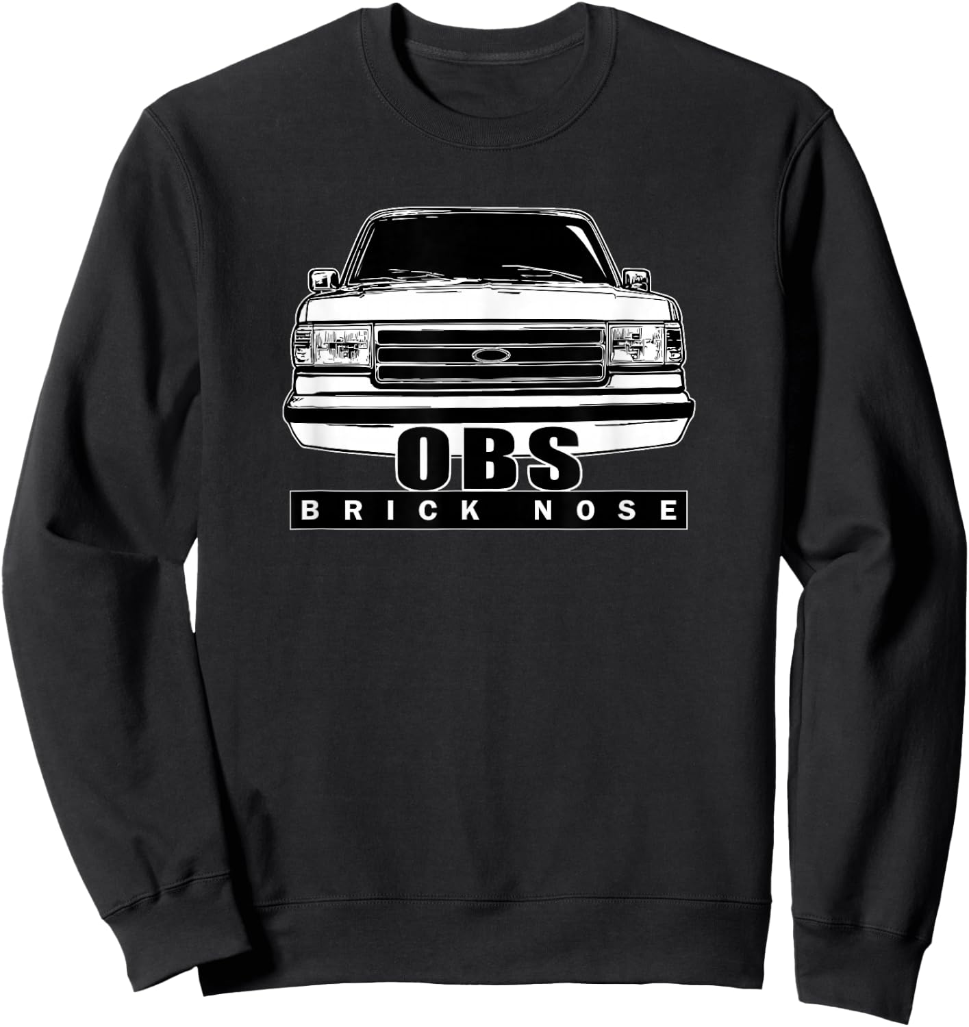 OBS Bricknose 80s 90s Pickup Truck Car Entusiast Sweatshirt - Sweatshirt | Black