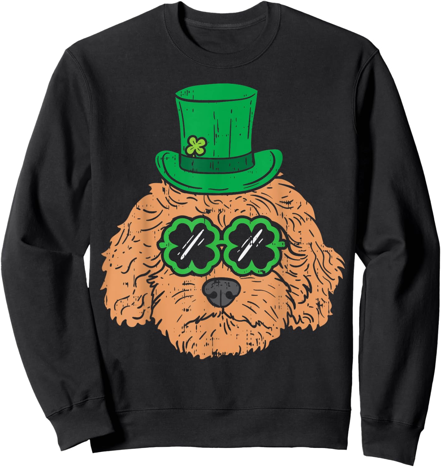 Irish Goldendoodle Doodle Dog Funny St Patricks Day Pet Gift Men Women Kids Sweatshirt - Sweatshirt | Black