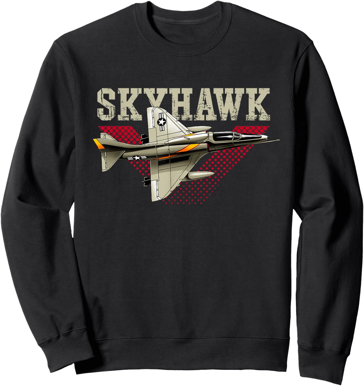 USA Military Warbird Airplane Skyhawk Sweatshirt - Sweatshirt | Black
