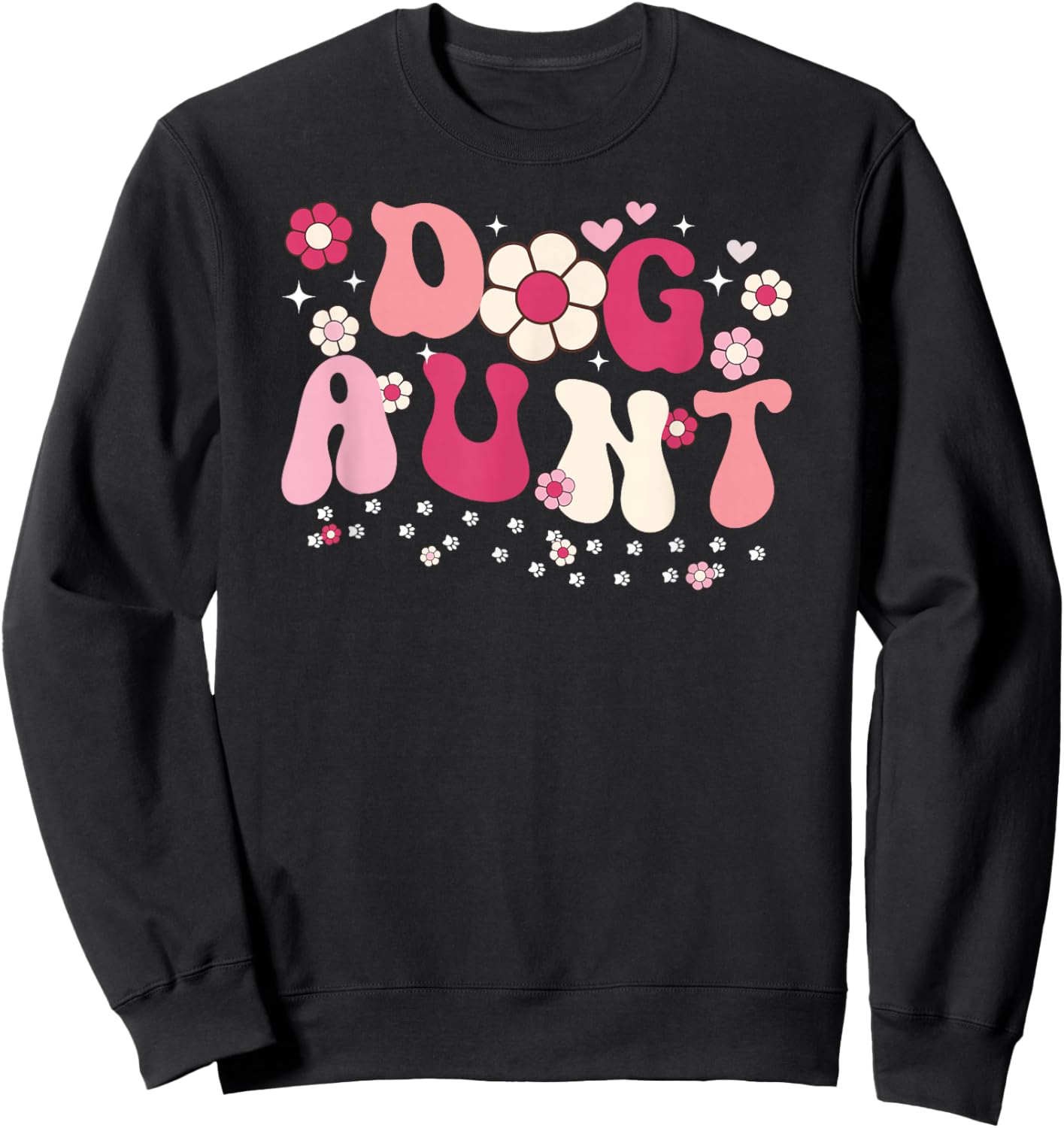 Groovy Dog Aunt Dog Lover Aunt Dog Auntie Sweatshirt - Sweatshirt | Black
