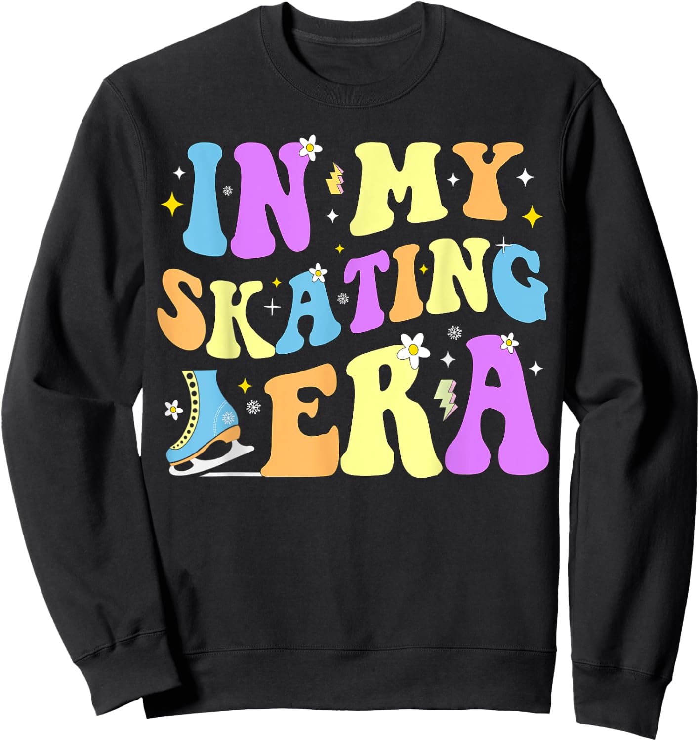 In My Skating Era Figure Hockey Skating Girls Boys Coach Sweatshirt - Sweatshirt | Black