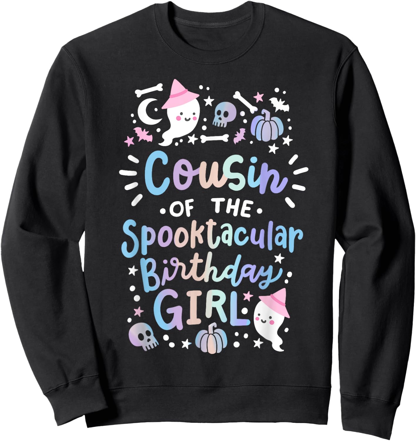 Cousin of the Spooktacular Birthday Girl Halloween Family Sweatshirt - Sweatshirt | Black