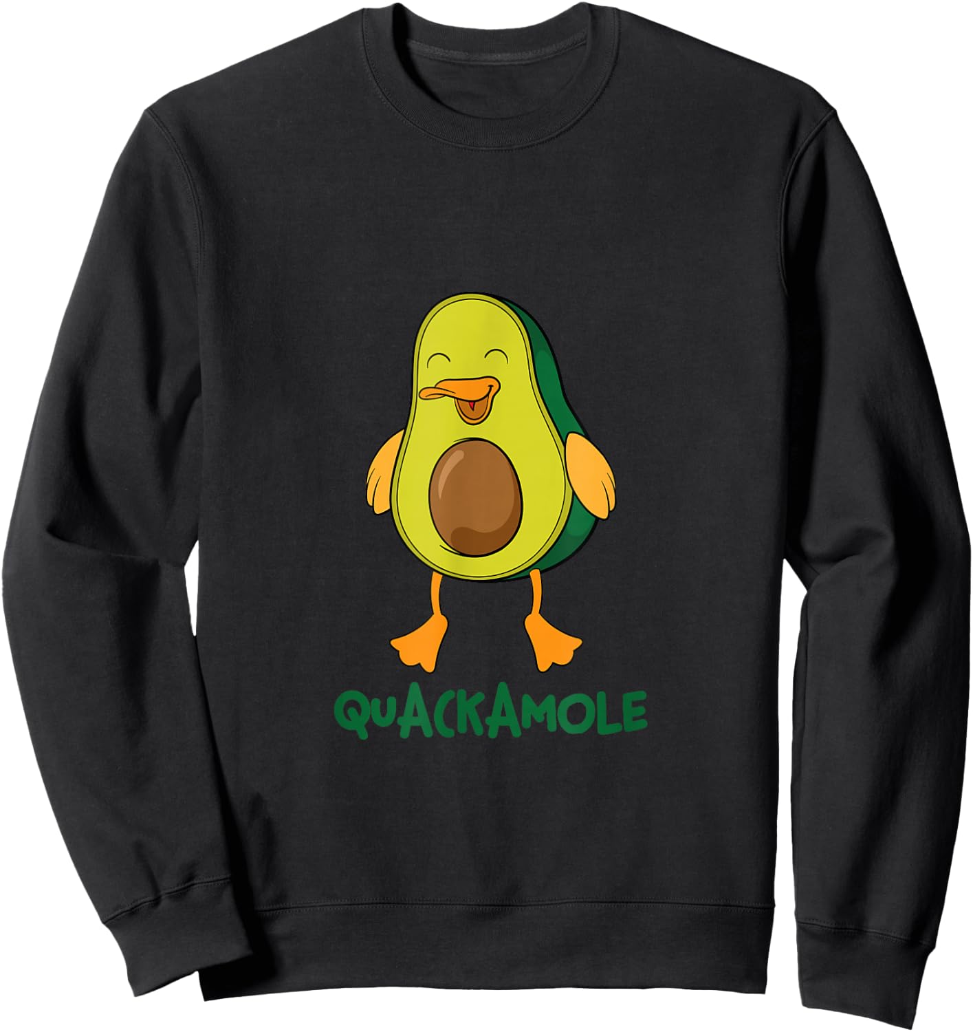 Guacamole Gift Avocado Costume Duck Vegan I Quackamole Sweatshirt - Sweatshirt | Black