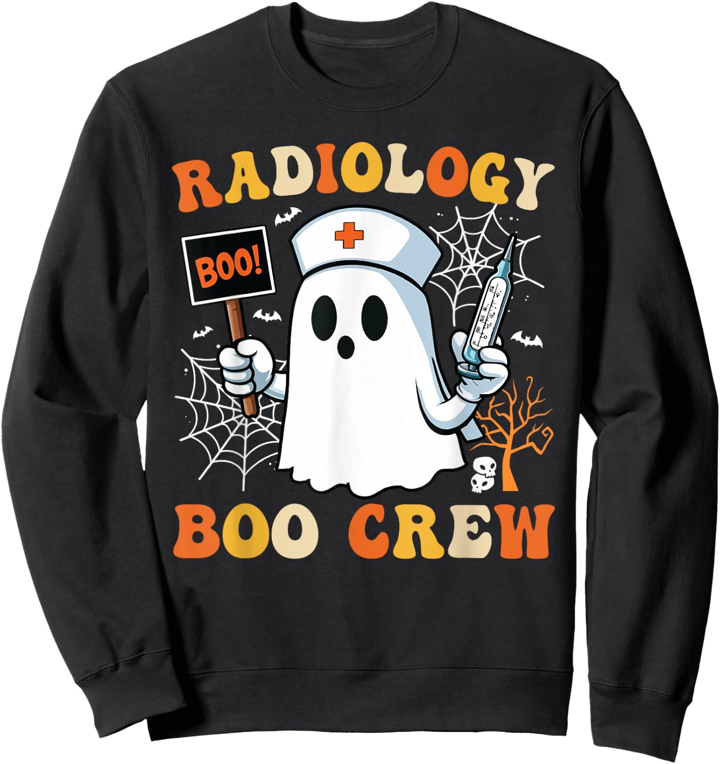Radiology Boo Crew Funny Spooky Nurse Halloween Costume Sweatshirt - Sweatshirt | Black