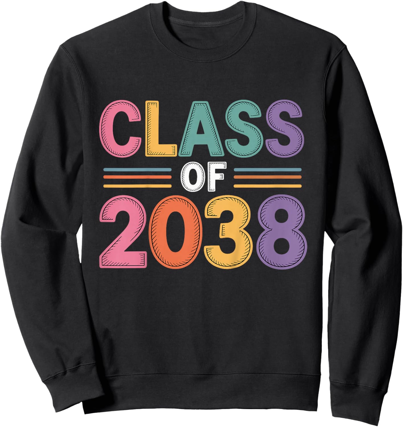 Kids Class of 2038 Kindergarten First Day Sweatshirt - Sweatshirt | Black