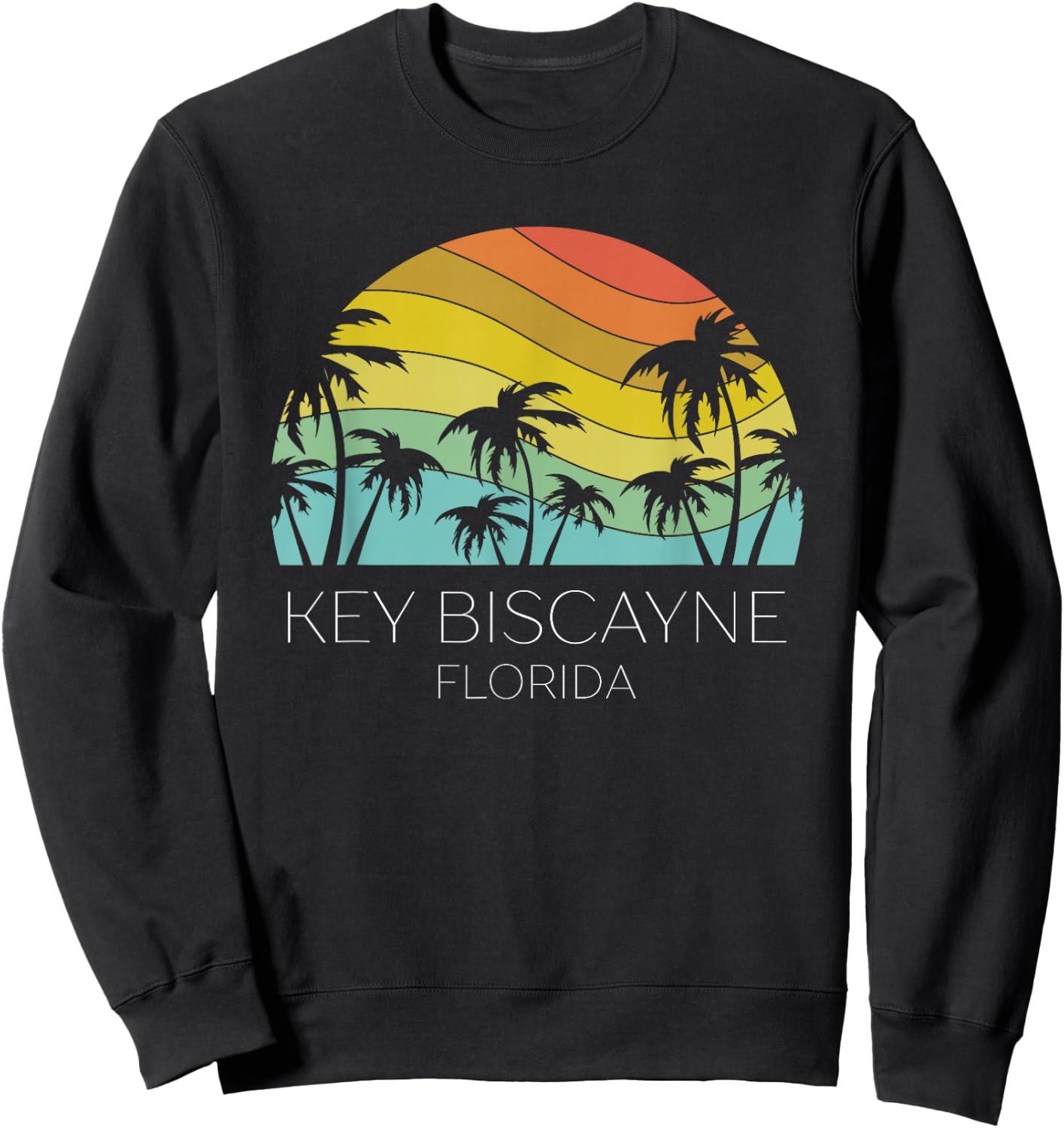 Key Biscayne Florida Beach Retro Souvenir Summer Keys Surf Sweatshirt - Sweatshirt | Black