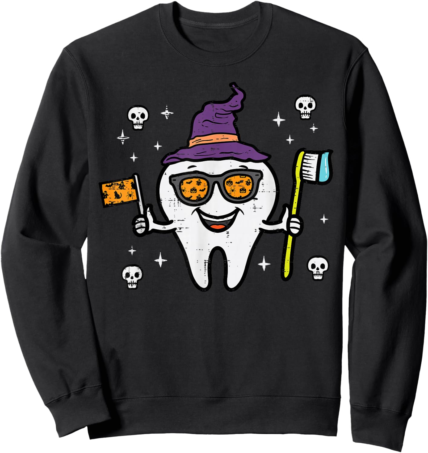 Halloween Dentist Tooth Teeth Dental Costume Women Men Kids Sweatshirt - Sweatshirt | Black