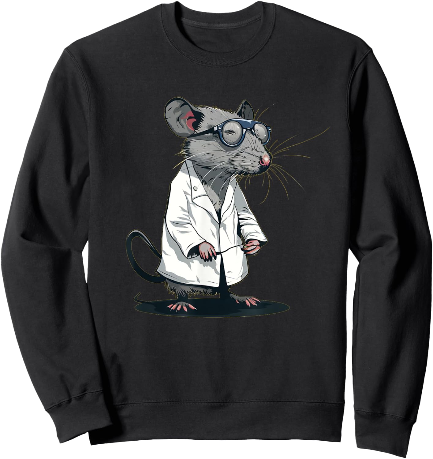 Cool Scientist Rat for Lab and Science Lovers Sweatshirt - Sweatshirt | Black