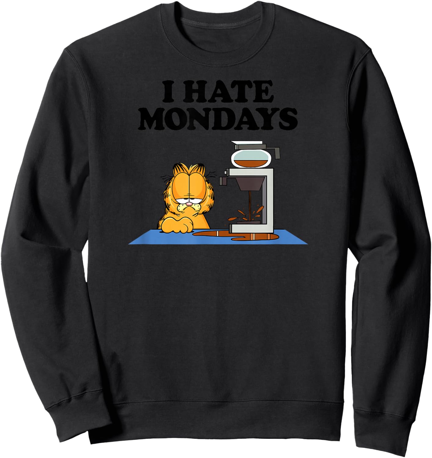 Garfield - I Hate Mondays, Morning Coffee Sweatshirt - Sweatshirt | Black