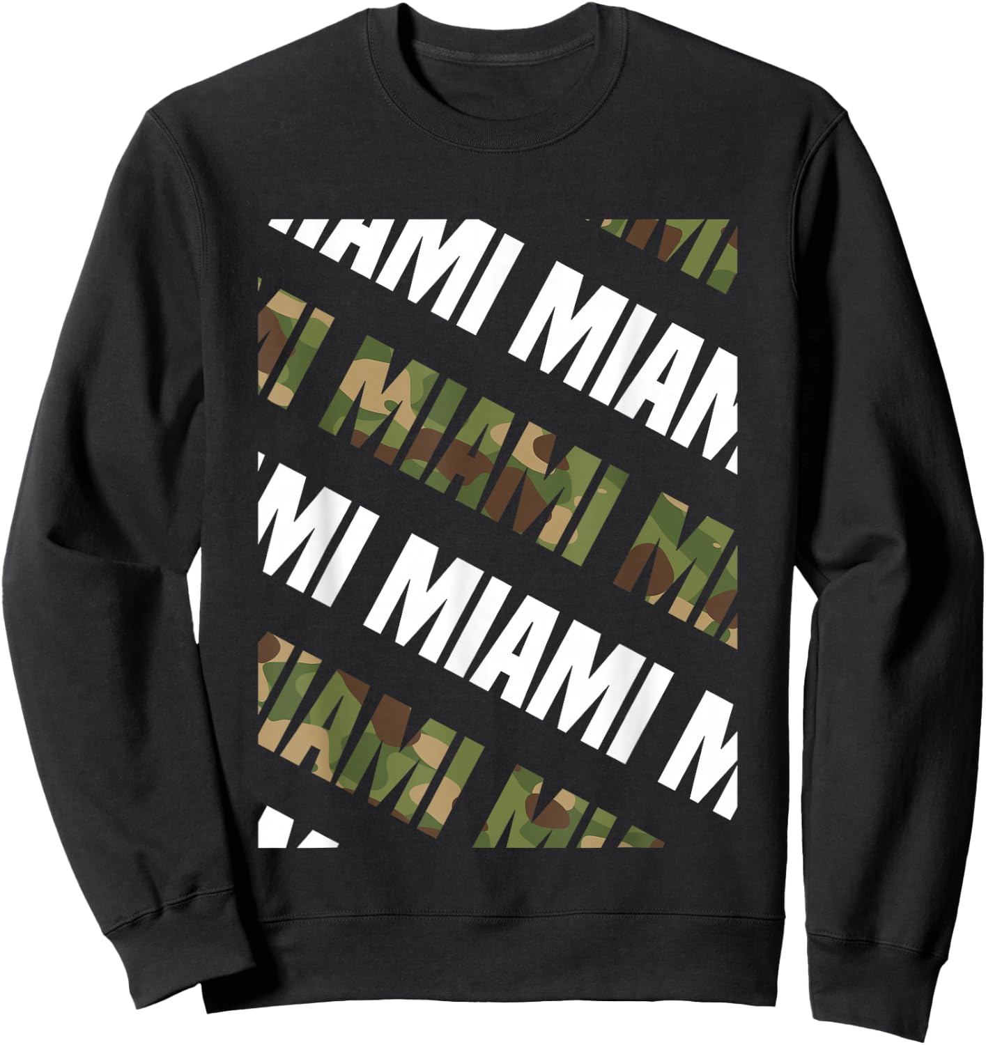 Miami Camo Pattern Green Camouflage Sweatshirt - Sweatshirt | Black
