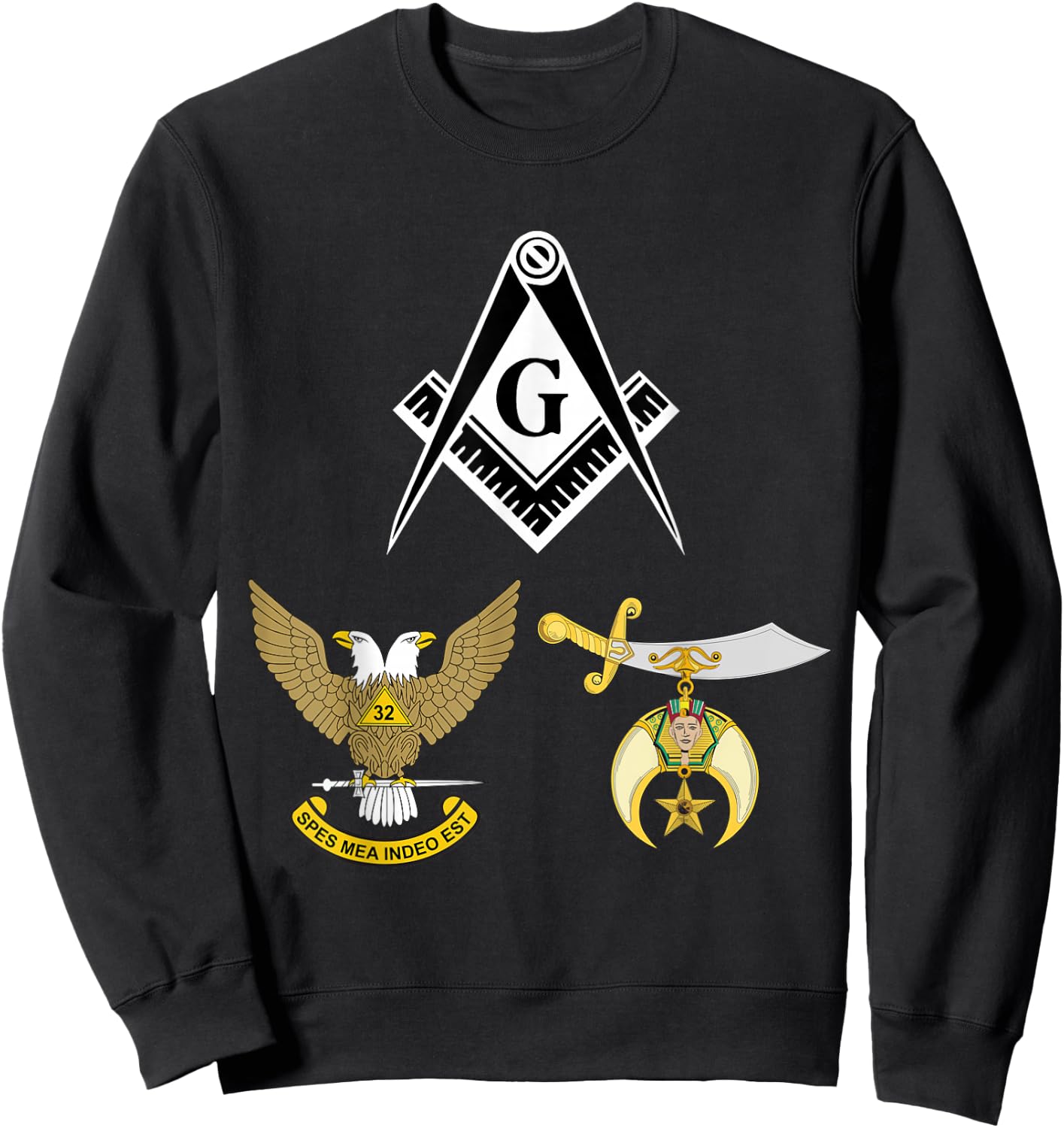 Master Mason 32nd Degree Shrine AASR Noble Masonic WU Black Sweatshirt - Sweatshirt | Black
