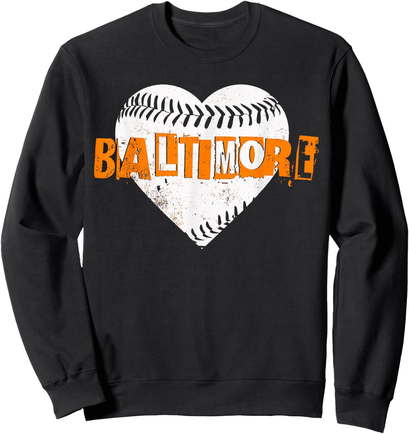 Baltimore Baseball Retro Vintage Design Baseball Lover Sweatshirt - Sweatshirt | Black