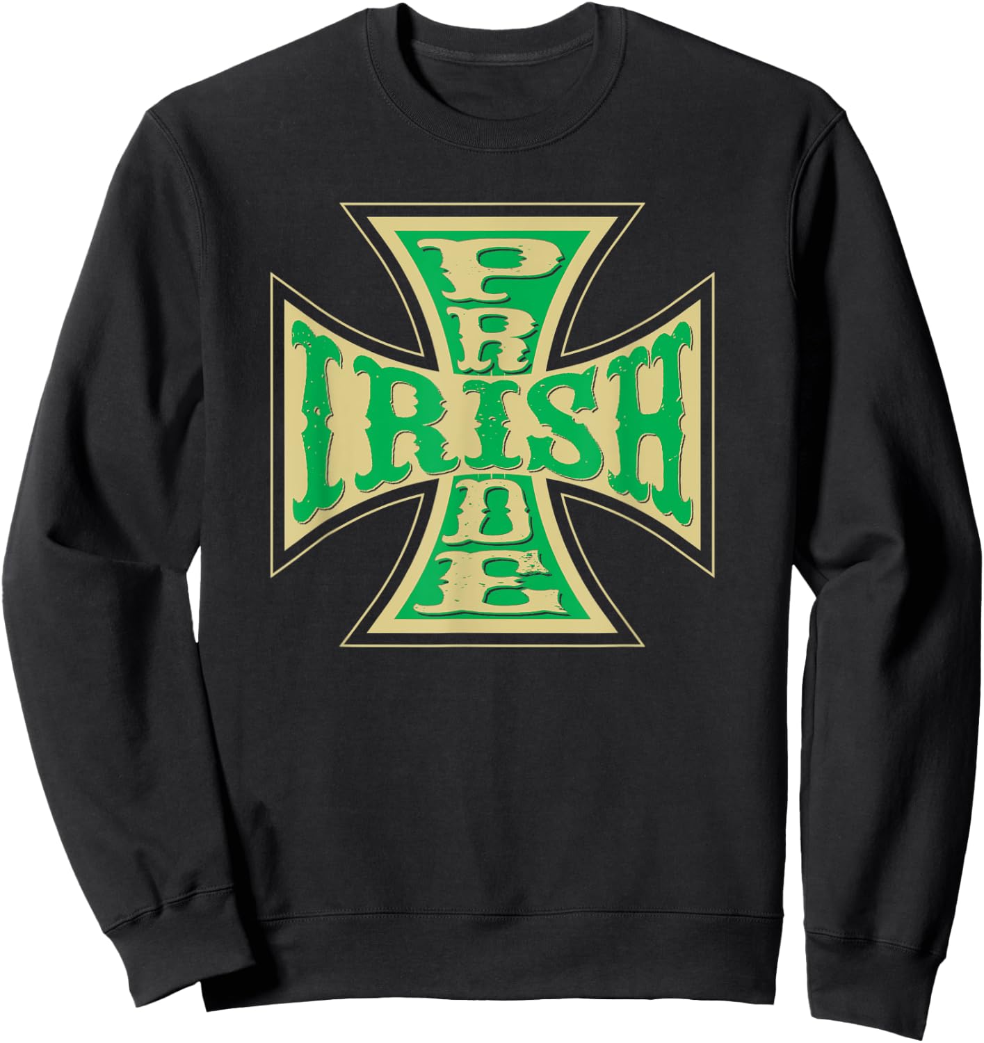 Irish Pride Biker style Irish Pride Cross Sweatshirt - Sweatshirt | Black