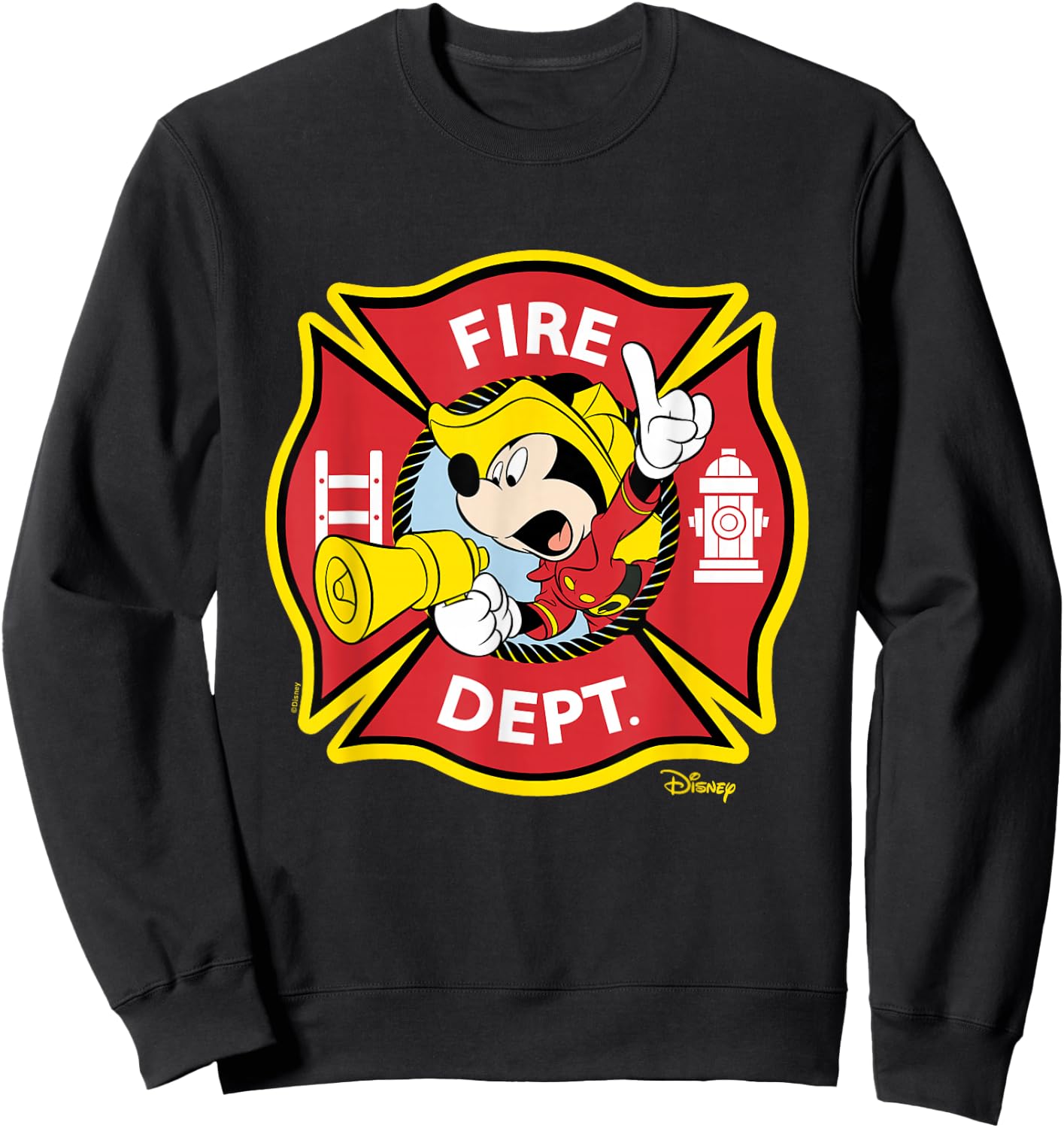 Mickey - Fire Dept Badge Sweatshirt - Sweatshirt | Black