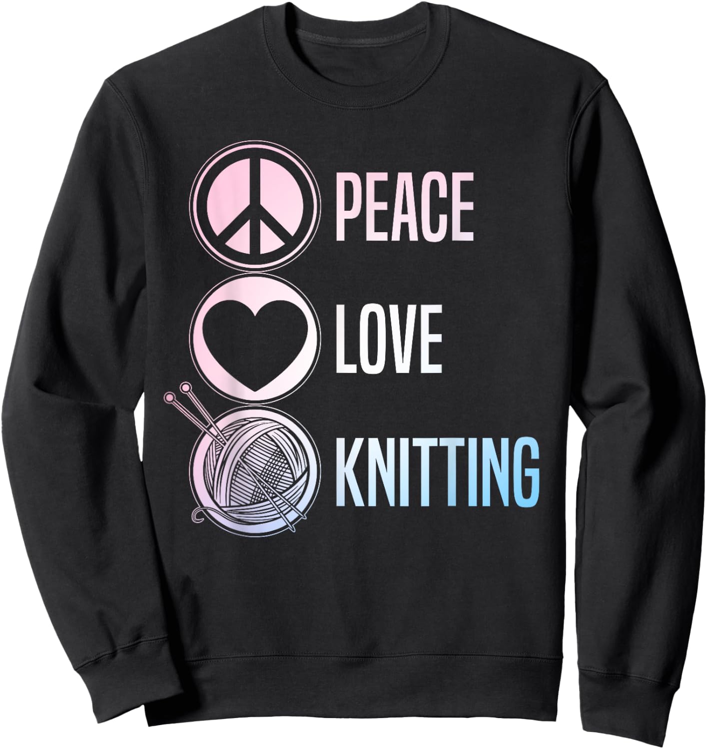 Funny Knitting Art Men Knit Yarn Lover Knitter Sweatshirt - Sweatshirt | Black