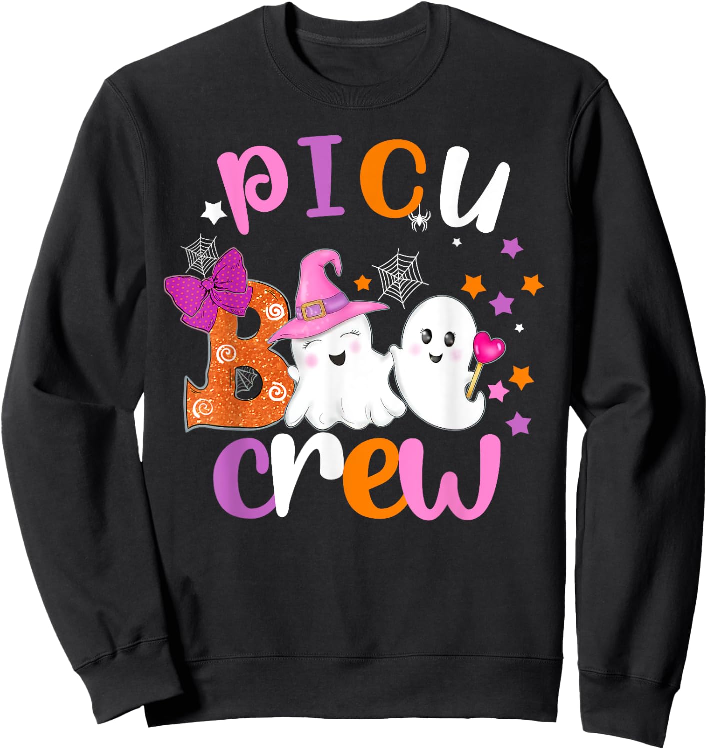 PICU Boo Crew Halloween matching shirts for PICU nurses Sweatshirt - Sweatshirt | Black