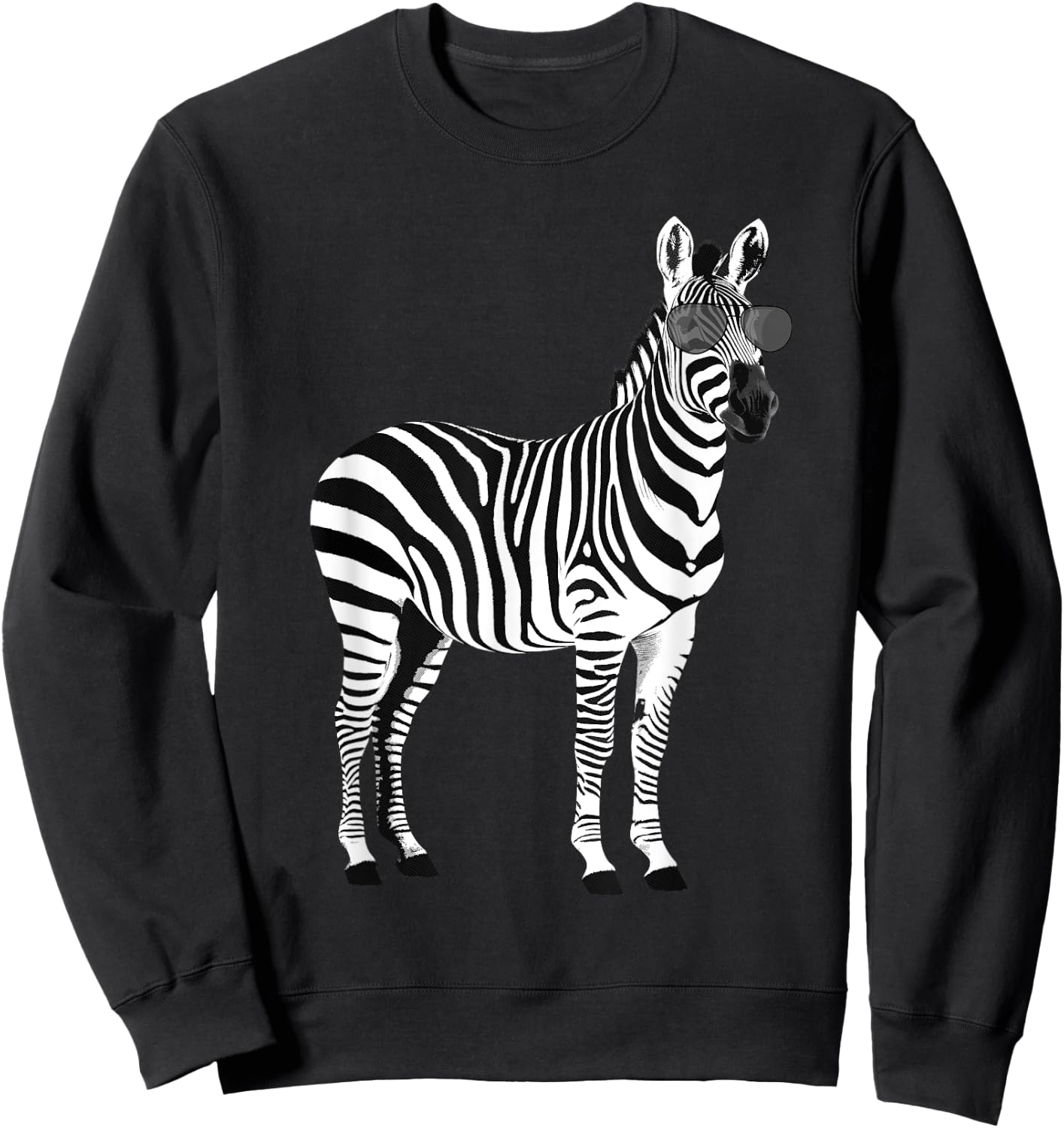 Funny Zebra Design Women Boy Girl Animal Zebra Lover Sweatshirt - Sweatshirt | Black