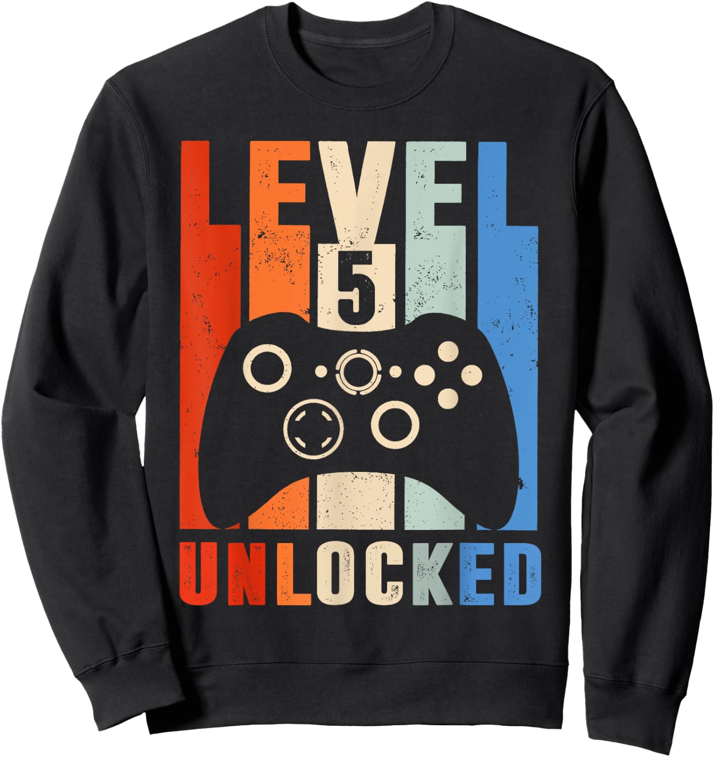 Level 5 Unlocked Shirt Funny Video Gamer 5th Birthday Gift Sweatshirt - Sweatshirt | Black