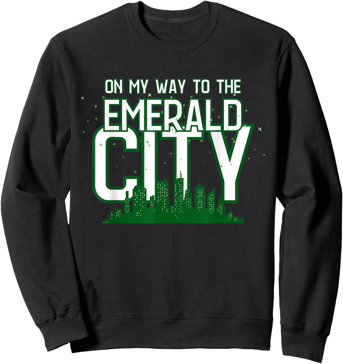 On My Way To The Emerald-City - Graphic Wiz Casual Sweatshirt - Sweatshirt | Black