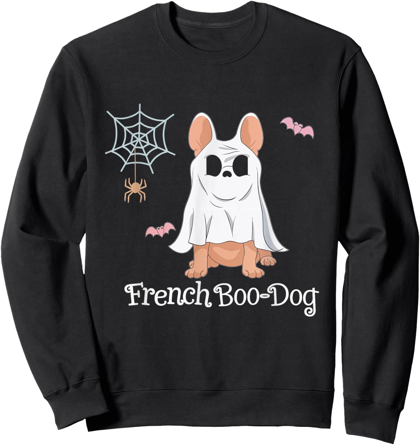 French Boo-Dog Halloween Dog Costume French Bulldog Men Women Sweatshirt - Sweatshirt | Black