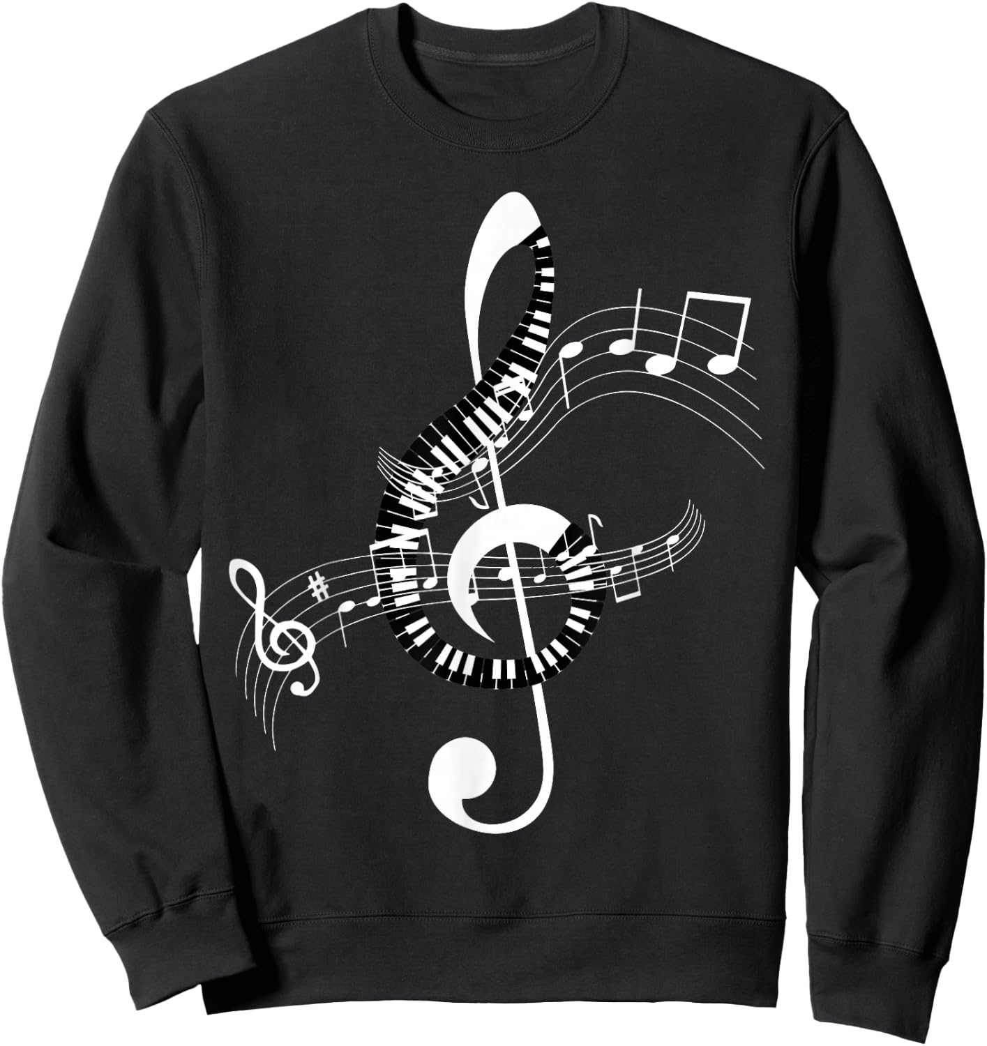 Musical Sheet Music Musicians Clef Sheet Music Sweatshirt - Sweatshirt | Black