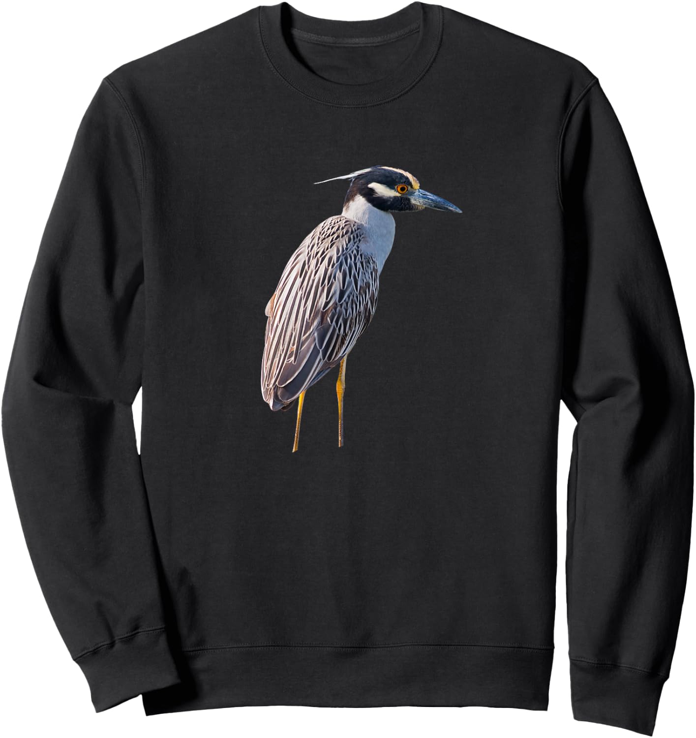 Yellow Crowned Night-Heron Ibis Stork Egret Heron Sweatshirt - Sweatshirt | Black