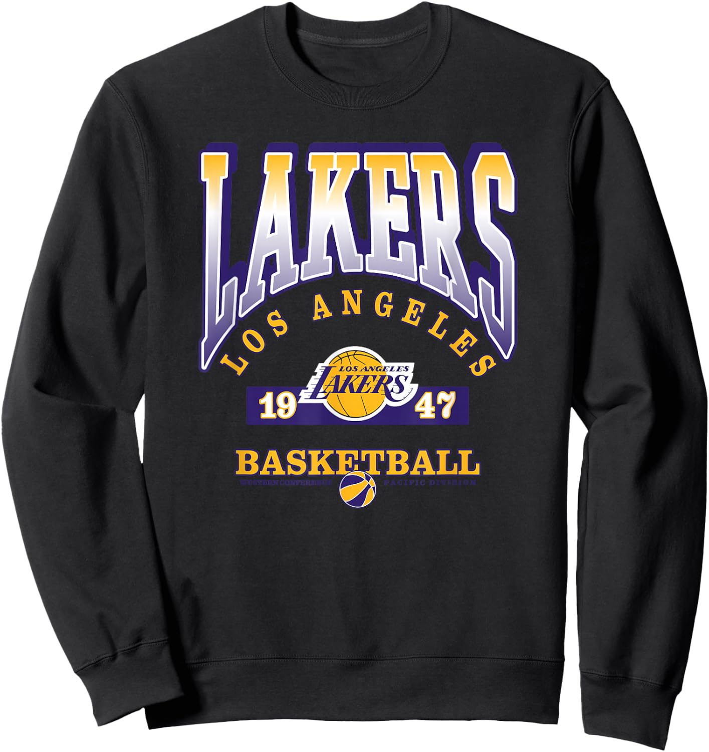 LOS ANGELES LAKERS Homecourt Advantage - Black, -Adults/Kids, Short Sleeve, , Polyester, NBA Team Logo, Small Sweatshirt - Sweatshirt | Black
