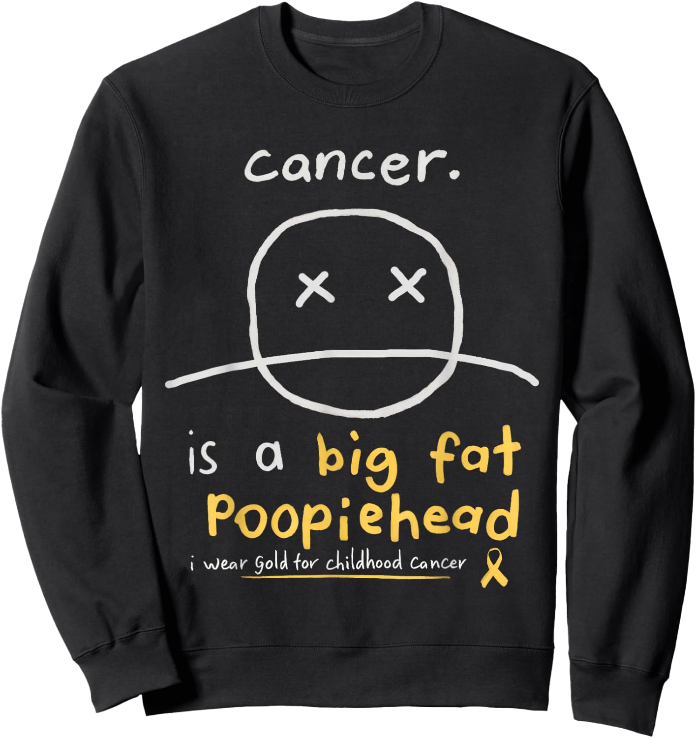 Childhood Cancer Awareness Smile Face Fighters - Survivors Sweatshirt - Sweatshirt | Black